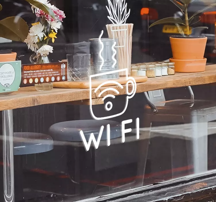 Vinilo para negocio Wifi para cafeterías - TenVinilo