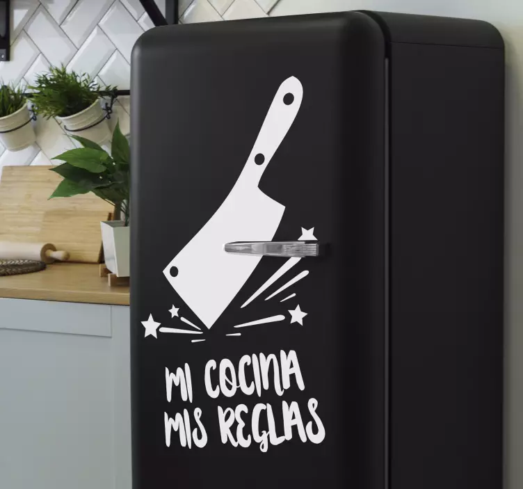 Vinilo para nevera Mi cocina mis reglas - TenVinilo