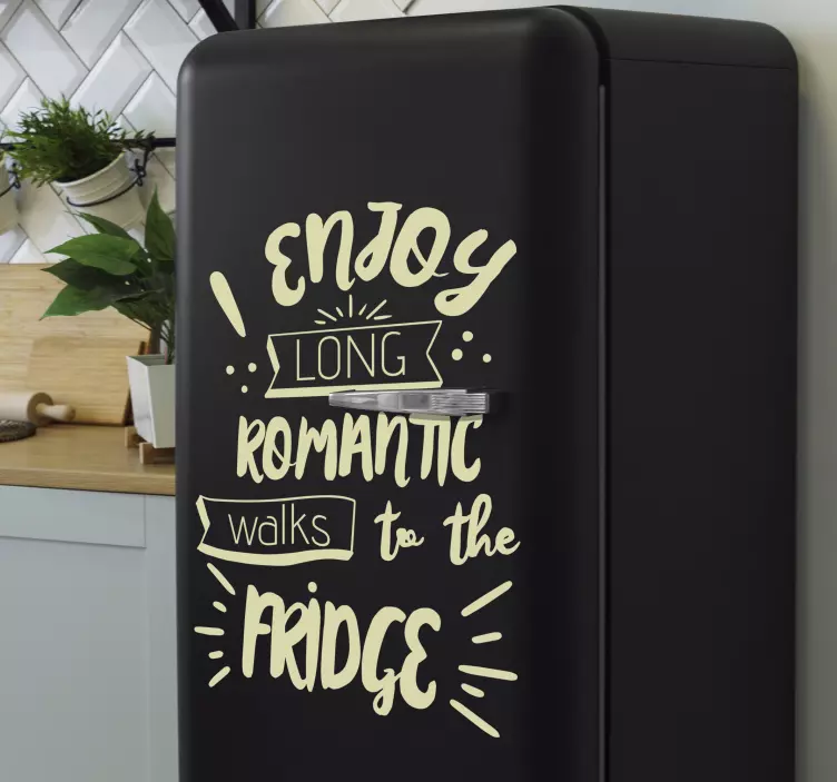 Vinilo para nevera Romantic walks to the fridge - TenVinilo