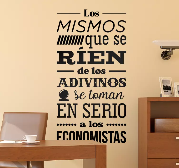 Vinilo para pared frase economía - TenVinilo