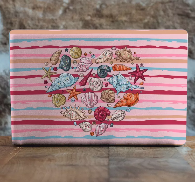 Vinilo para portátil arreglo de conchas marinas - TenVinilo