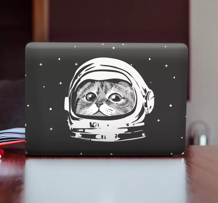 Pegatina para portátil cara de gato astronauta - TenVinilo
