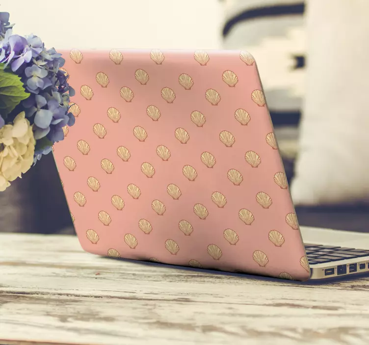 Vinilo para portátil cubierta con motivo de concha - TenVinilo