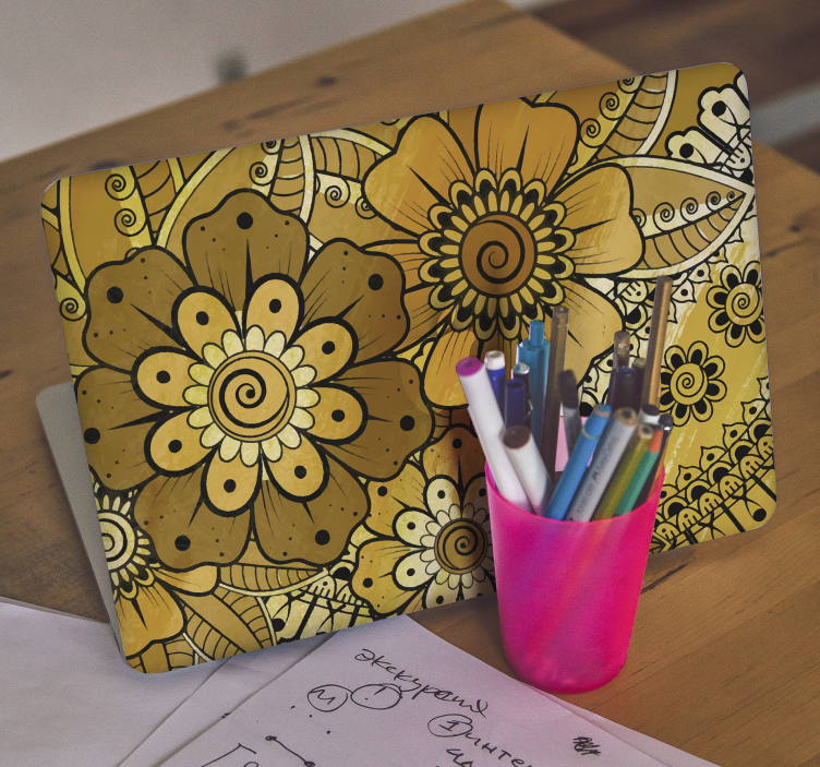 Vinilo para portátil estampado botánico brillante - TenVinilo