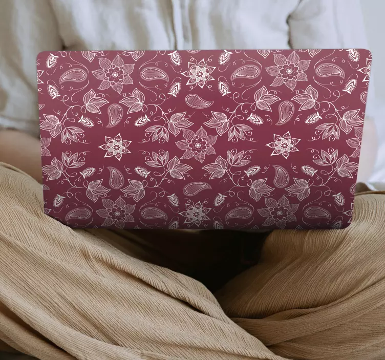 Vinilo para portátil estilo de impresión botánica - TenVinilo