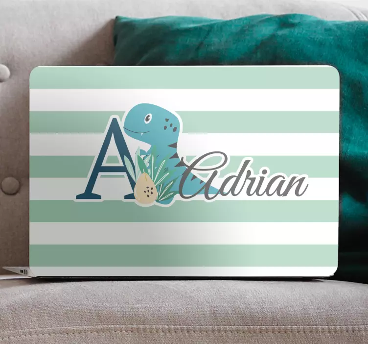 Vinilo para portátil lindo diseño de dinosaurio - TenVinilo