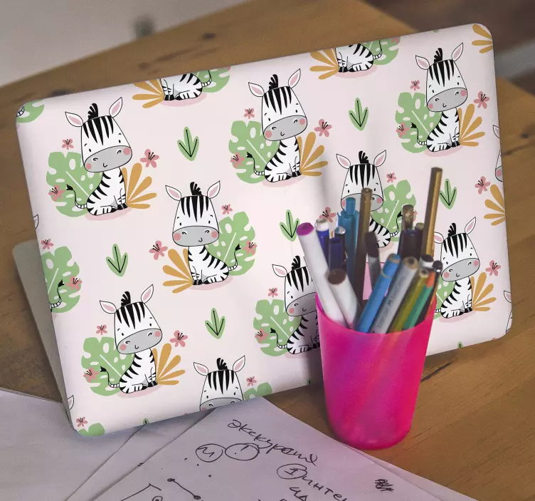 Vinilo para portátil lindos patrones de cebra - TenVinilo