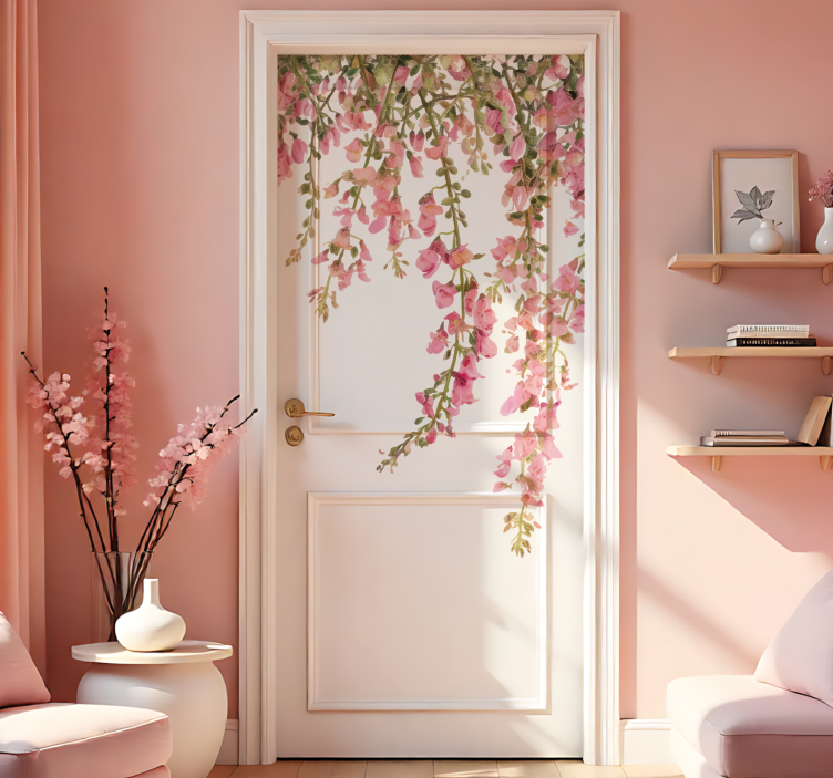 Vinilo para puerta pegatina rosa - TenVinilo