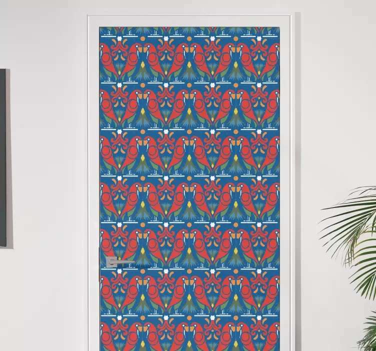 Vinilo para puerta vibrante motivo aviar - TenVinilo