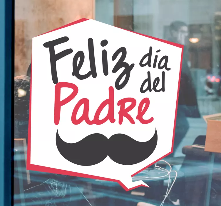 Vinilo escaparate para puertas de cristal Día del Padre - TenVinilo