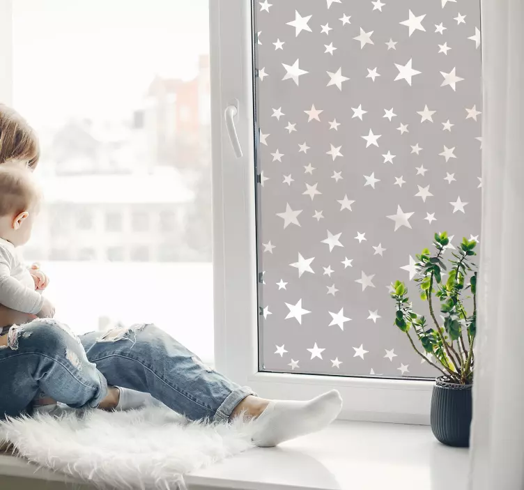 Vinilo infantil de ventana translúcido en forma de estrellas - TenVinilo