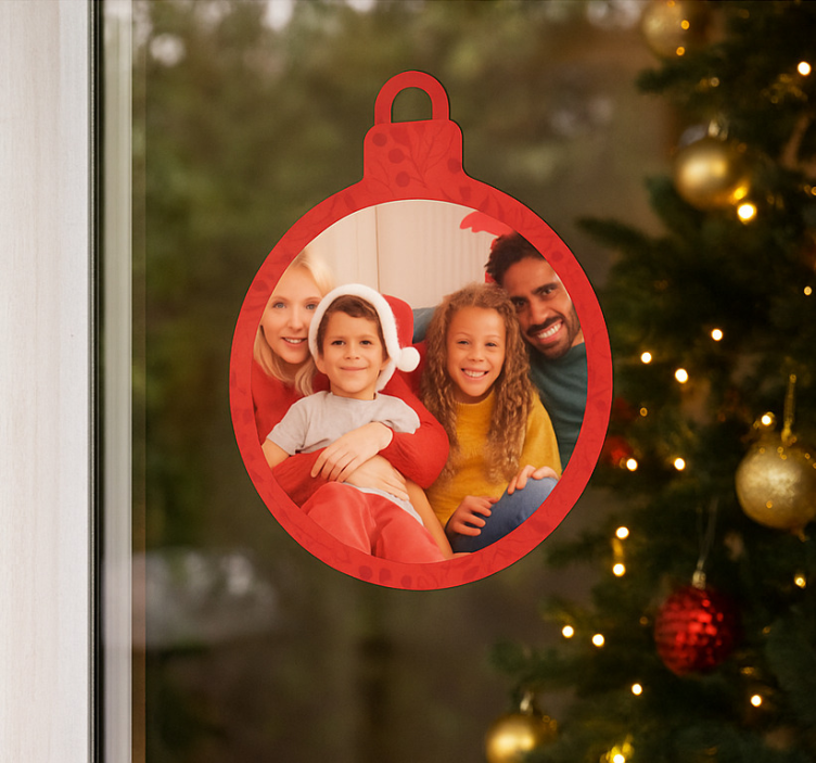 Vinilo para vidrio bola de navidad personalizada - TenVinilo