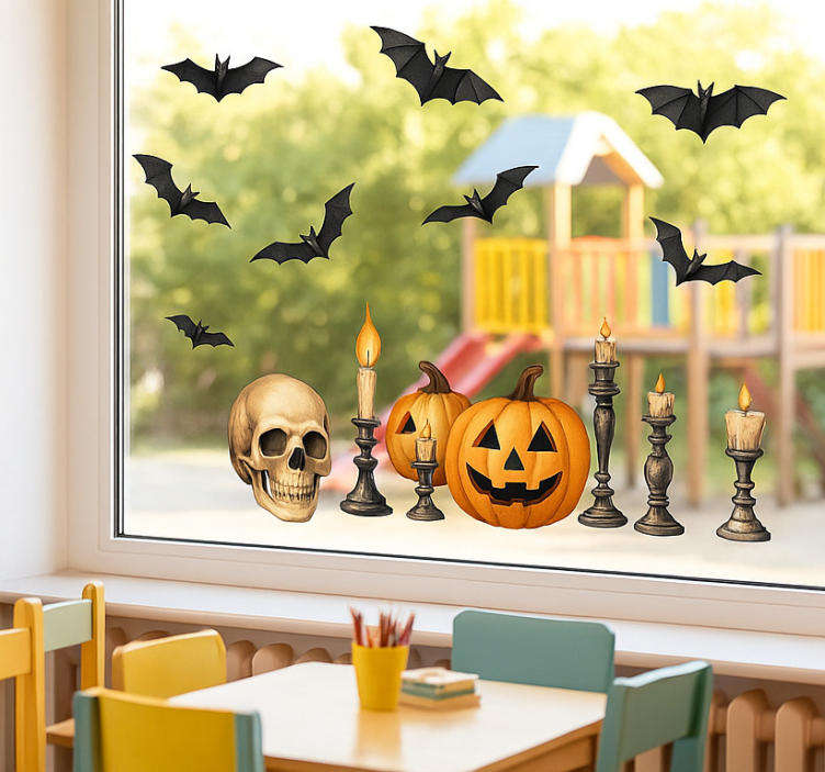 Vinilo para vidrio diversas decoraciones de halloween - TenVinilo