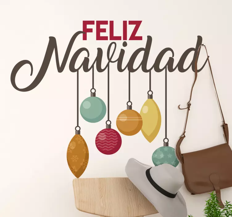 Vinilo pared frase Feliz Navidad - TenVinilo