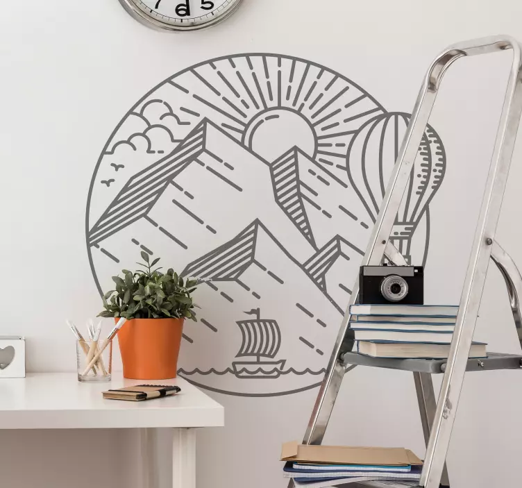 Vinilo pared naturaleza de estilo nórdico - TenVinilo