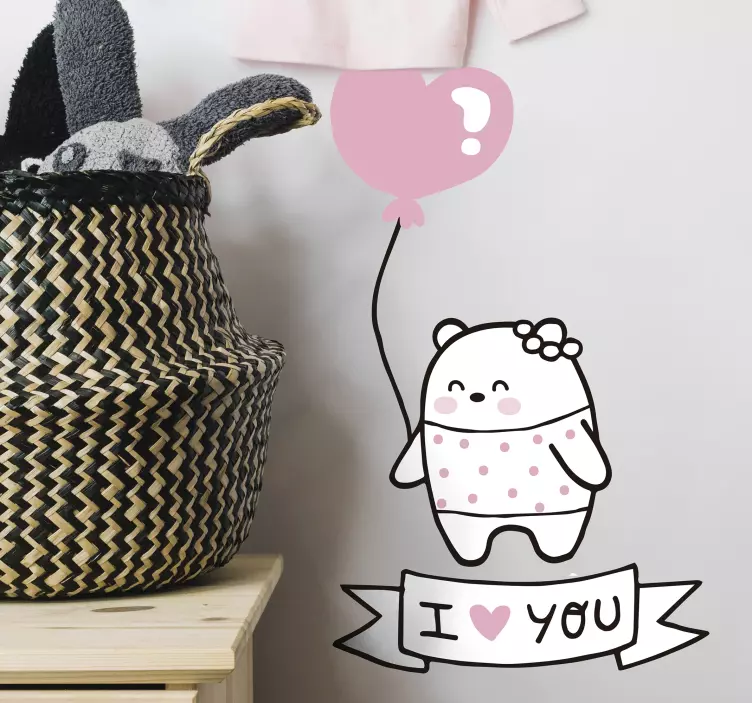 Vinilo infantil pared oso amoroso - TenVinilo