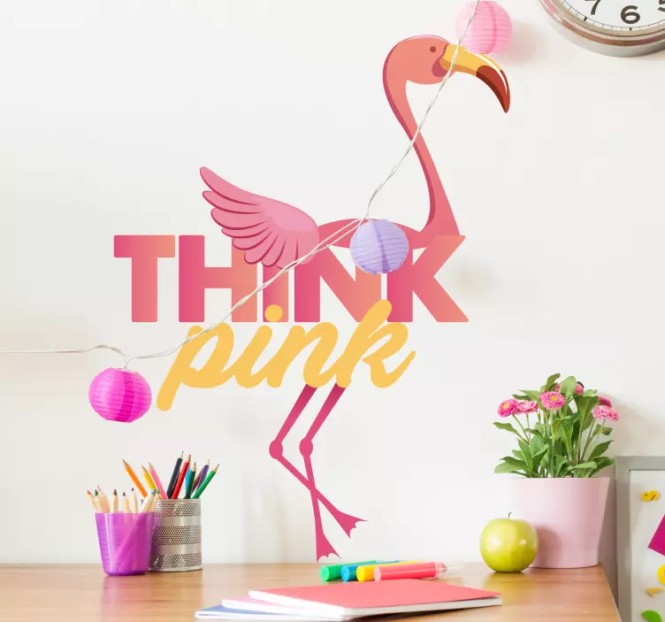 Vinilo pared Pink flamingo - TenVinilo