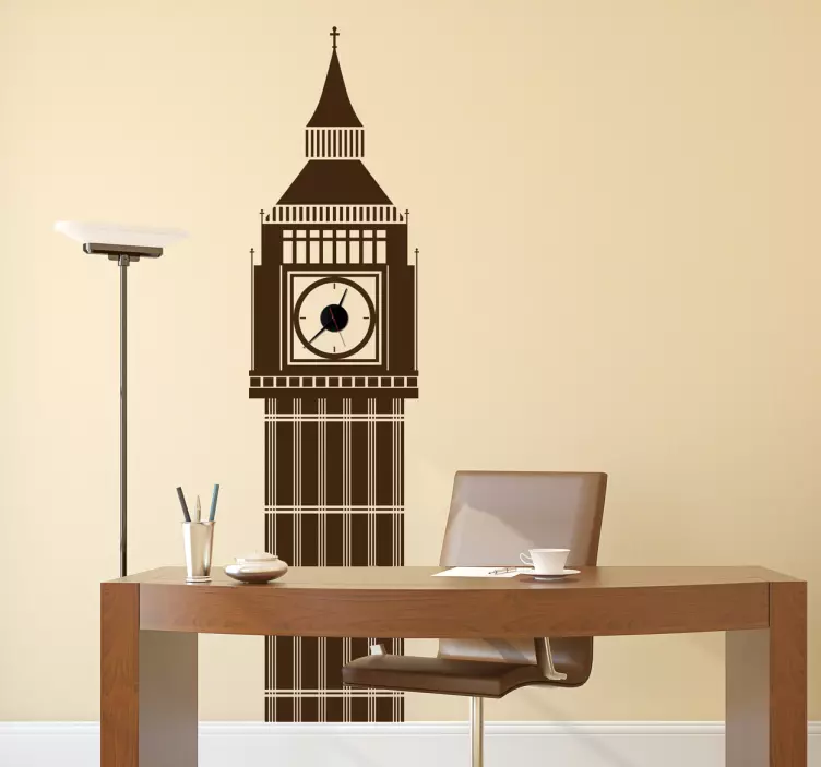 Vinilo pared reloj Big Ben - TenVinilo