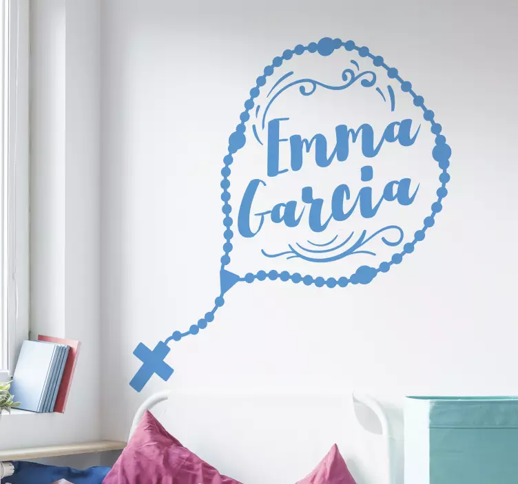 Vinilo pared rosario con nombre - TenVinilo
