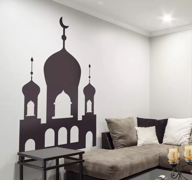 Vinilo pared silueta de Mezquita Azul - TenVinilo