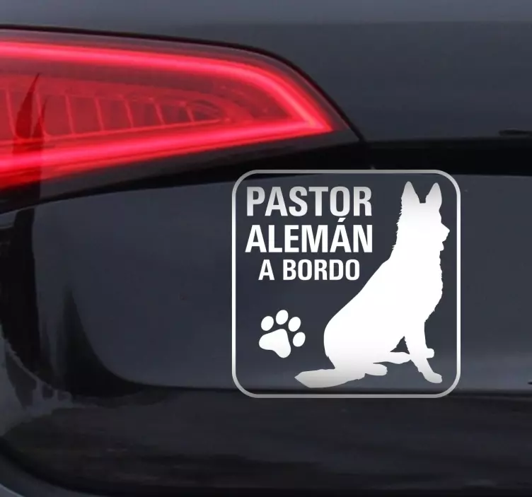 Vinilo pastor alemán a bordo Línea - TenVinilo