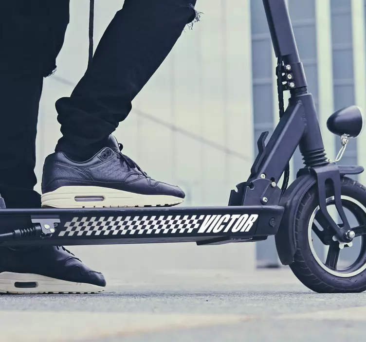 Vinilo patinete Bandera de Carreras - TenVinilo