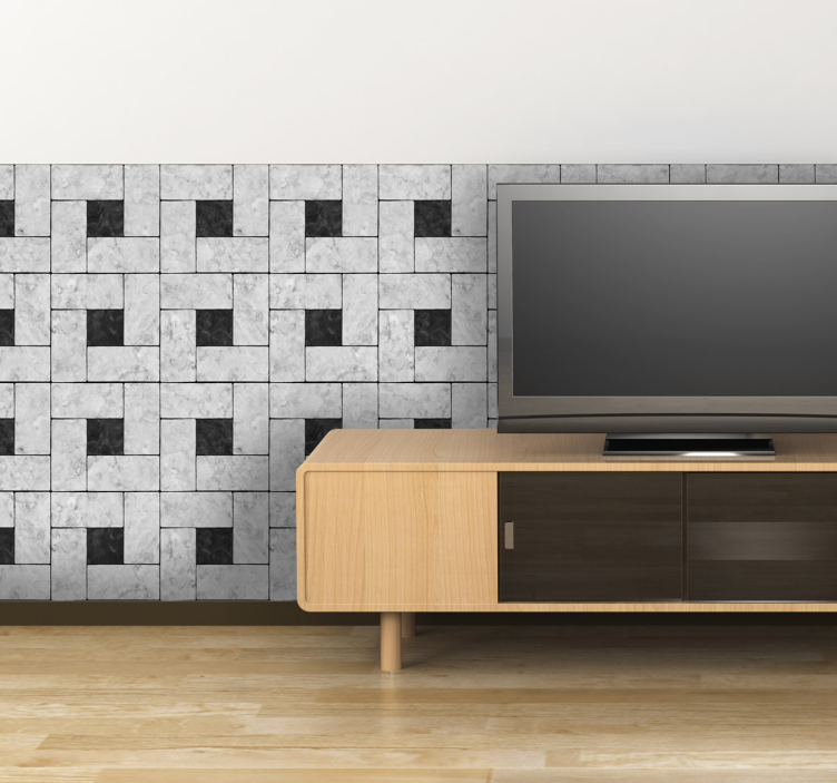 Vinilo para salón patrón geométrico texturizado - TenVinilo