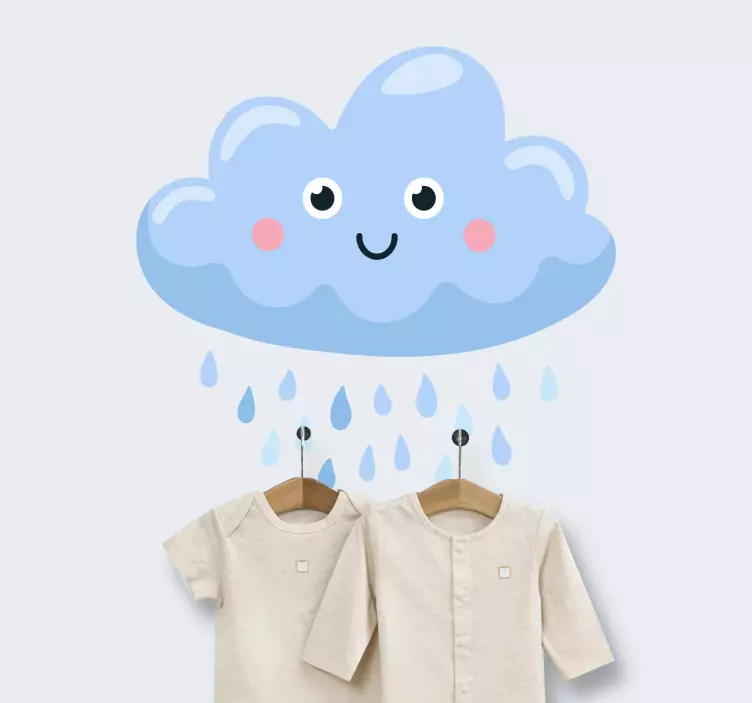 Perchero adhesivo Nube lluviosa - TenVinilo