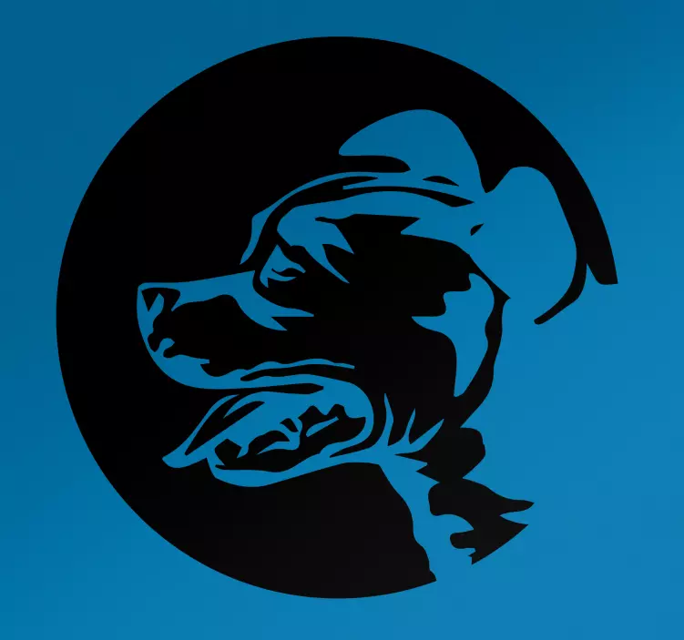 Vinilo perfil de perro estilizado - TenVinilo