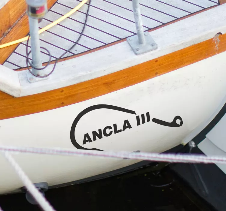 Vinilo decorativo personalizable anzuelo de pescador - TenVinilo