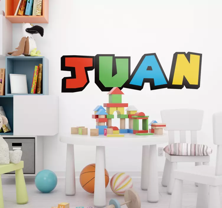 Vinilo decorativo personalizable nombre divertido y colorido - TenVinilo