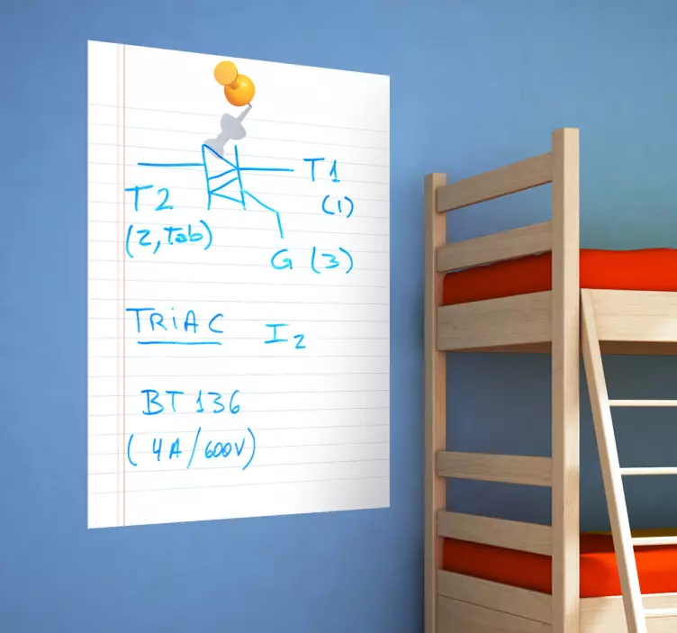 Vinilo pizarra vileda hoja con chincheta - TenVinilo