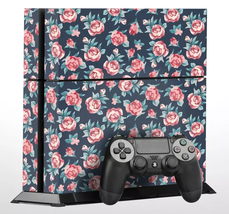 Vinilo floral PS4 textura rosas - TenVinilo