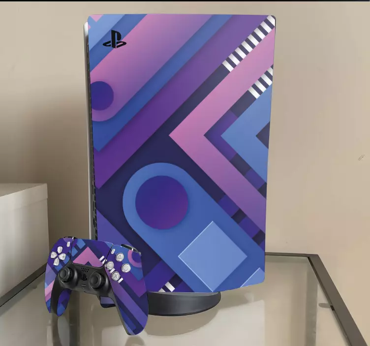 Skin PS5 Fondo de formas superpuestas - TenVinilo