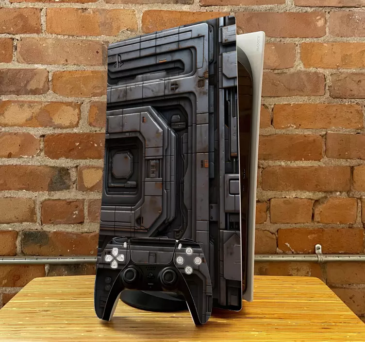 Skin PS5 textura de metal de nave espacial - TenVinilo