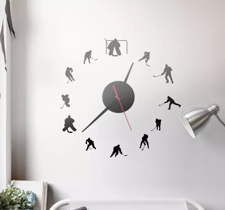 Vinilo reloj figuras dinámicas de hockey - TenVinilo