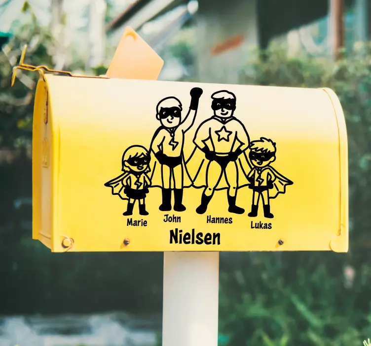 Vinilo retrato familiar de superhéroes - TenVinilo