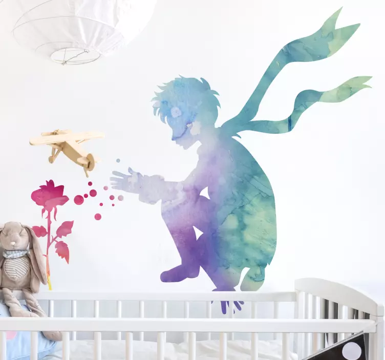 Vinilo silueta Principito y rosa - TenVinilo