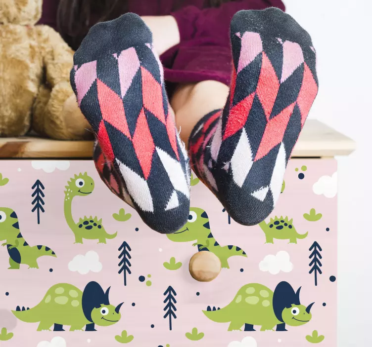 Vinilo tema de dinosaurio juguetón - TenVinilo