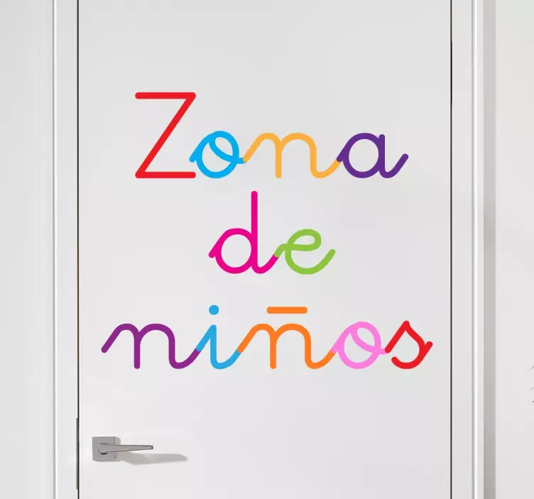 Vinilo texto zona de niños - TenVinilo