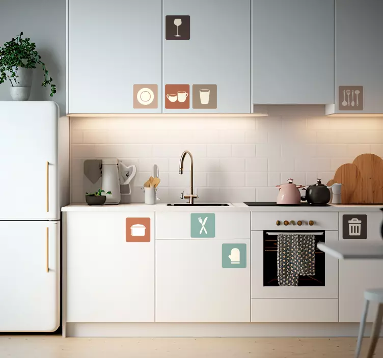 Vinilo utensilios cocina cajones - TenVinilo