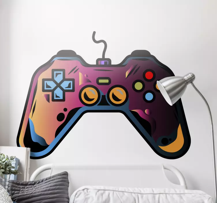 Vinilo gamer Control neón para juegos - TenVinilo