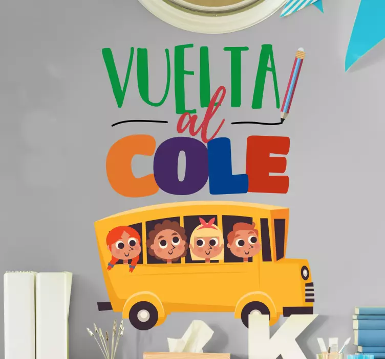 Vinilo vuelta al cole autobús - TenVinilo