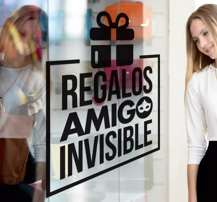 Vinilos para escaparate amigo invisible - TenVinilo