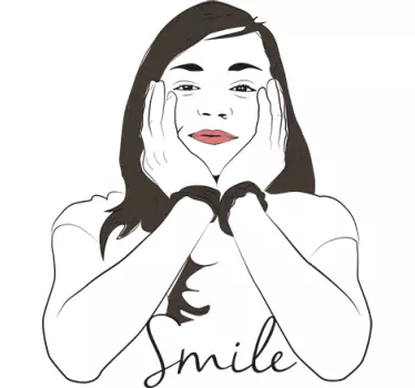 Vinilo decorativo retrato smile - TenVinilo
