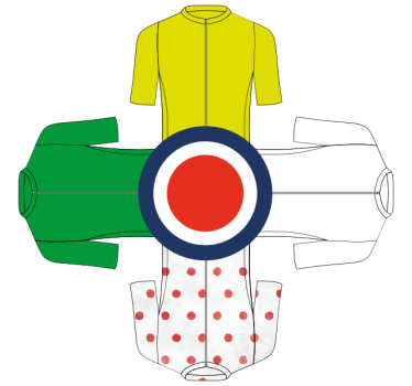 Vinilo bici 4 maillot de ciclismo y circulo - TenVinilo