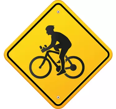 Pegatina advertencia ciclistas - TenVinilo