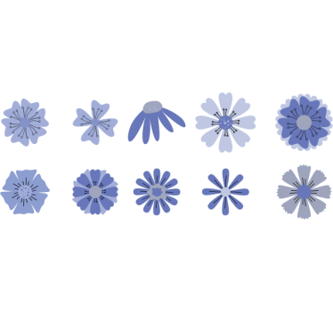 Calca para bicicleta graciosas flores azules - TenVinilo