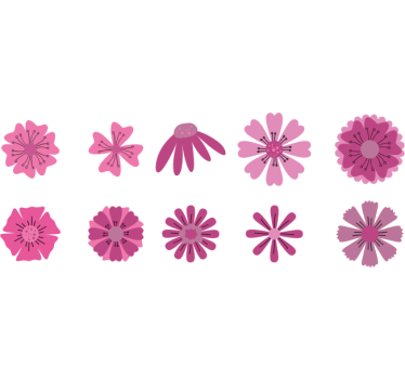 Calca para bicicleta graciosas flores rosas - TenVinilo