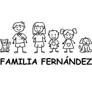 Vinilo para heladera miembros de la familia con sus nombres - TenVinilo